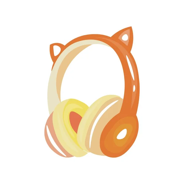 白色背景上的橙色耳机 — 图库矢量图片