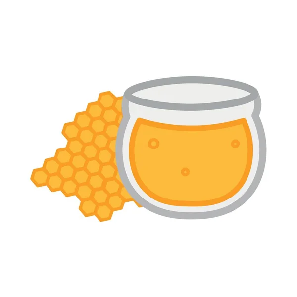 Zoete Honing Pot Witte Achtergrond — Stockvector