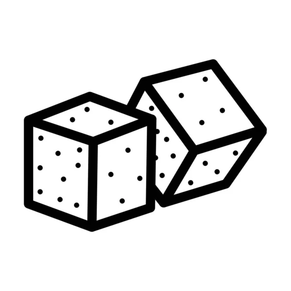 Cubes Sucre Dessinés Sur Fond Blanc — Image vectorielle