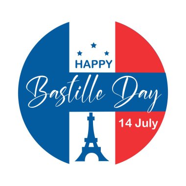 Bastille Günü için tebrik kartı  