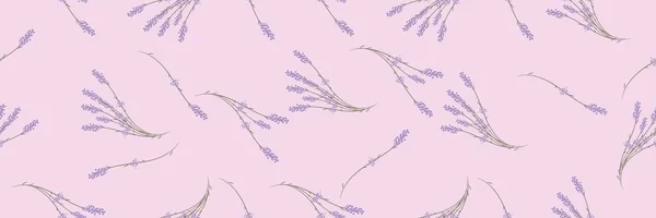 Безшовний Візерунок Красивим Лавандою Бузковому Фоні — стоковий вектор