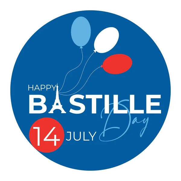 Carte Voeux Pour Jour Bastille Avec Ballons — Image vectorielle