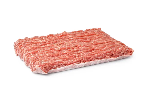 Vers Gehakt Vlees Geïsoleerd Witte Achtergrond — Stockfoto