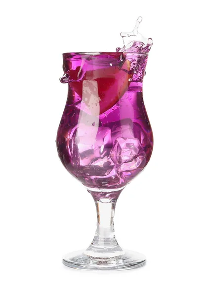 Purple Gin Tonic Splashes White Background — Stock Photo, Image