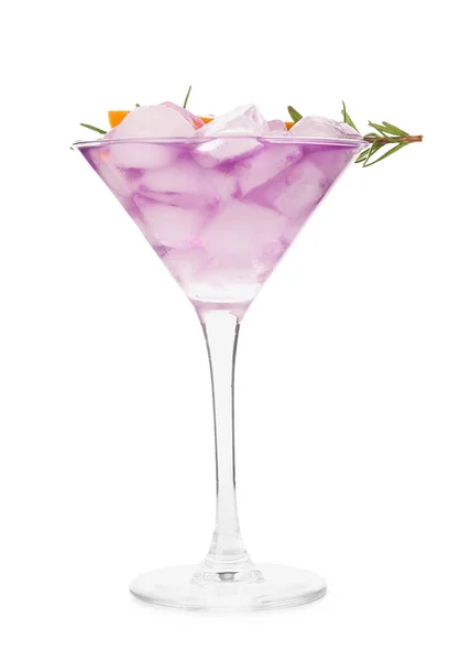 Purple Gin Tonic Rosemary White Background — Stock Photo, Image