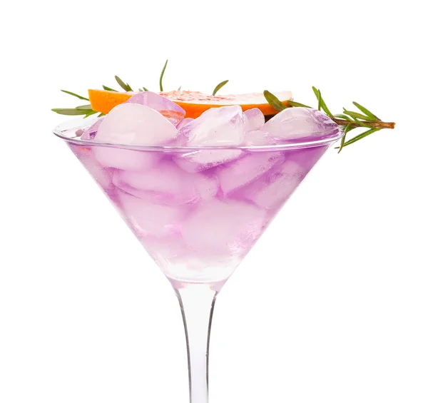 Purple Gin Tonic Rosemary White Background — Stock Photo, Image