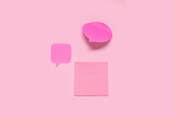 Different Sticky Notes Pale Pink Background — Stock Photo, Image