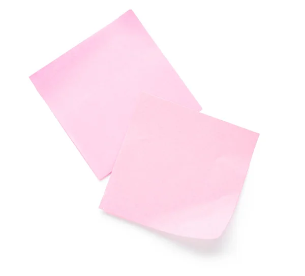 Notas Adhesivas Rosadas Aisladas Sobre Fondo Blanco —  Fotos de Stock