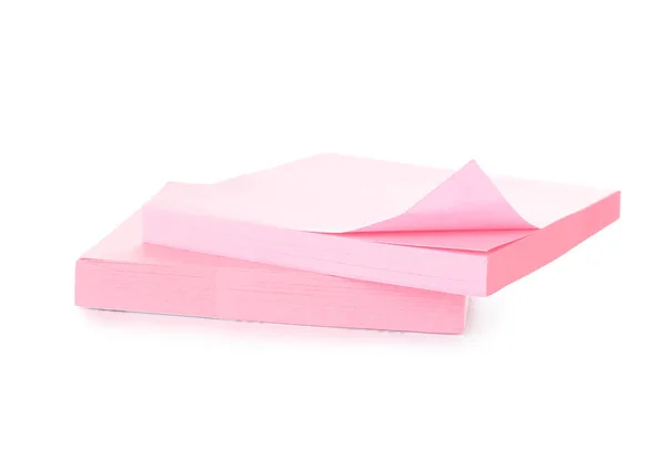 Stack Pink Sticky Notes Isolated White Background — Stock Photo, Image
