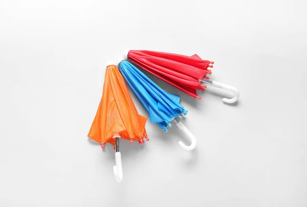 Different Mini Umbrellas White Background — Stock Photo, Image