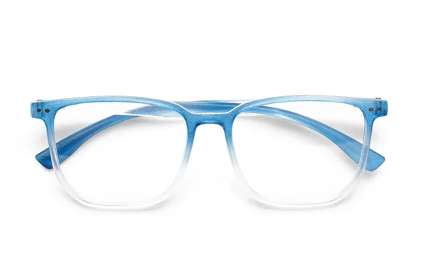 Nuevas Gafas Azules Sobre Fondo Blanco — Foto de Stock