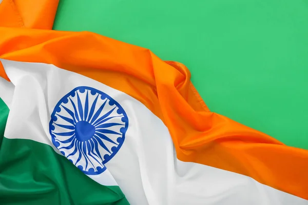 Flaga Narodowa Indii Zielonym Tle — Zdjęcie stockowe
