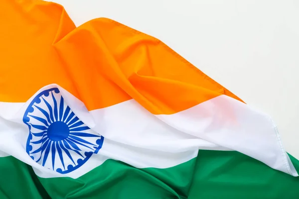 Εθνική Σημαία Της Ινδίας Λευκό Φόντο — Φωτογραφία Αρχείου