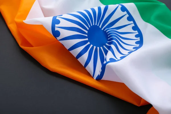 Flaga Indii Ciemnym Tle — Zdjęcie stockowe