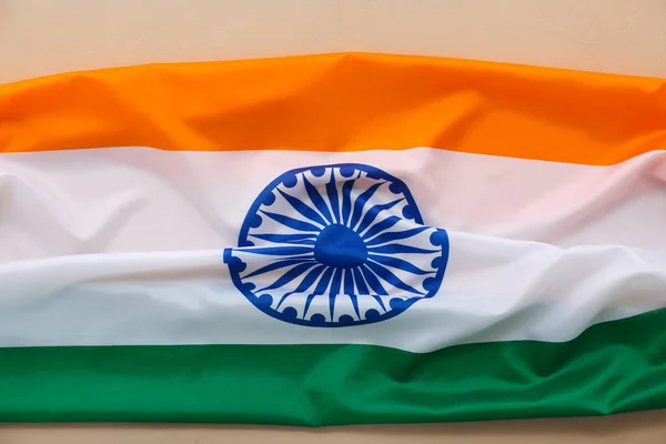 Εθνική Σημαία Της Ινδίας Μπεζ Φόντο — Φωτογραφία Αρχείου