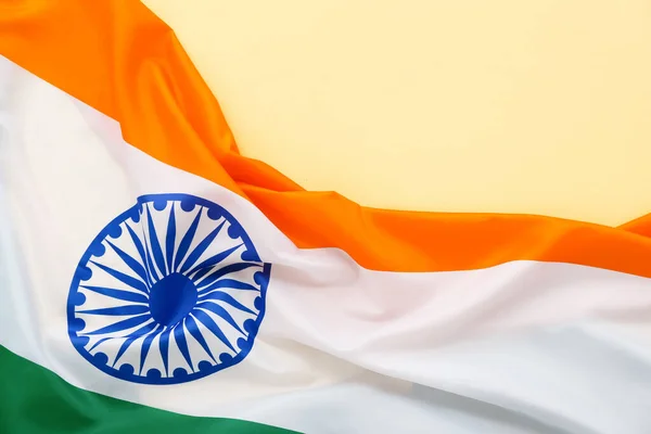 Nationale Vlag Van India Gele Achtergrond — Stockfoto