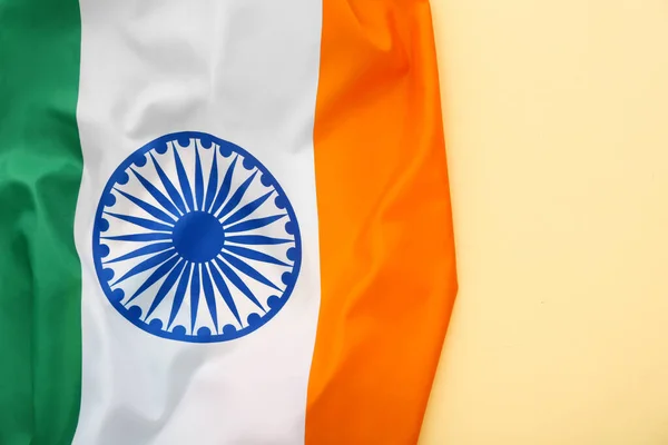 Flaga Narodowa Indii Żółtym Tle — Zdjęcie stockowe