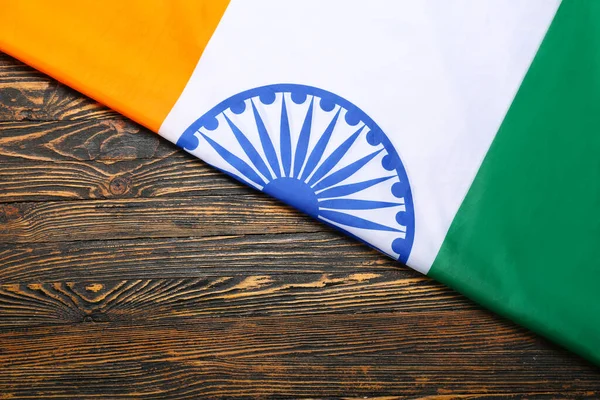 Flaga Narodowa Indie Podłoże Drewniane — Zdjęcie stockowe