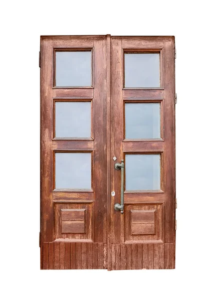 Παλιές Ξύλινες Πόρτες Άσπρο Φόντο — Φωτογραφία Αρχείου
