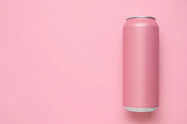 Can Soda Pink Background — Stock Photo, Image