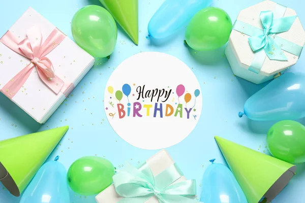 Belo Cartão Felicitações Para Feliz Aniversário — Fotografia de Stock