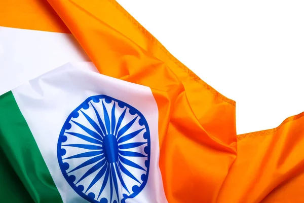 Beyaz Arka Planda Hindistan Bayrağı — Stok fotoğraf