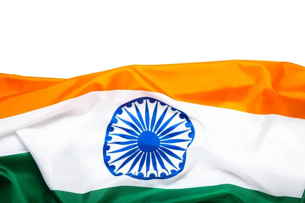 Bandeira Nacional Índia Fundo Branco — Fotografia de Stock