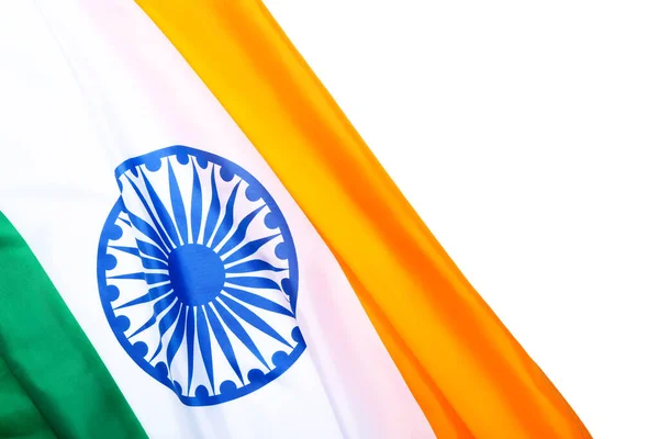 Εθνική Σημαία Της Ινδίας Λευκό Φόντο — Φωτογραφία Αρχείου