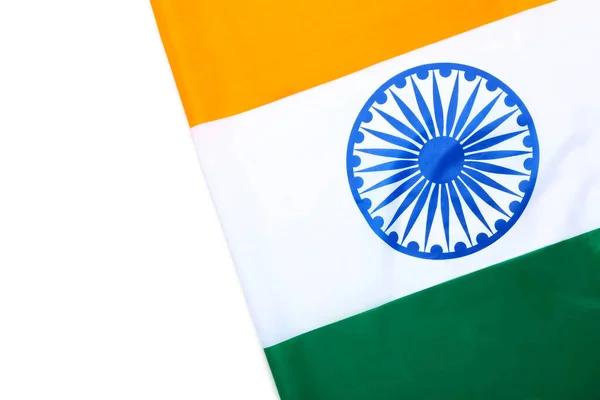 Bandeira Nacional Índia Fundo Branco — Fotografia de Stock