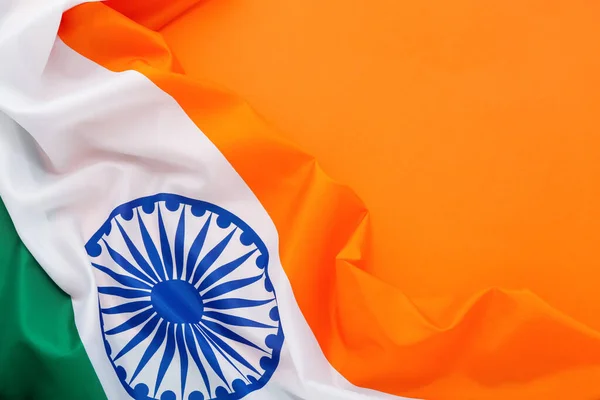 stock image National flag of India on orange background