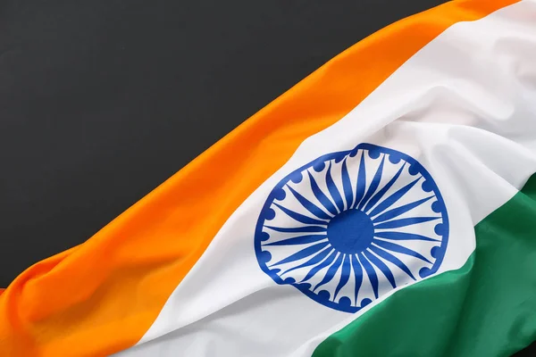 Σημαία Της Ινδίας Σκούρο Φόντο — Φωτογραφία Αρχείου