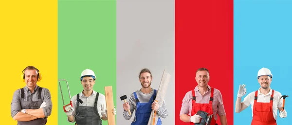 Collection Carpenters Color Background — Stock Photo, Image