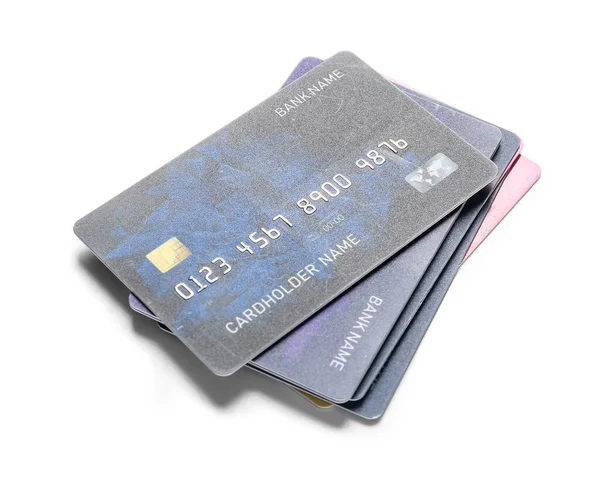 Beyaz Arkaplanda Kredi Kartları — Stok fotoğraf