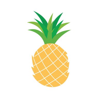 Beyaz arkaplanda taze ananas