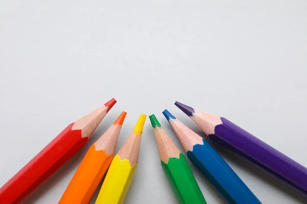 Colorful Pencils Light Background Closeup Lgbt Concept — Stock Photo, Image