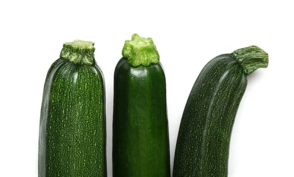 Fresh Green Zucchini White Background — Stock Photo, Image