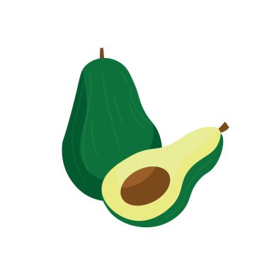 Beyaz arkaplanda taze avokadolar