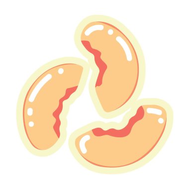 Beyaz arka planda tatlı olgun şeftali dilimleri