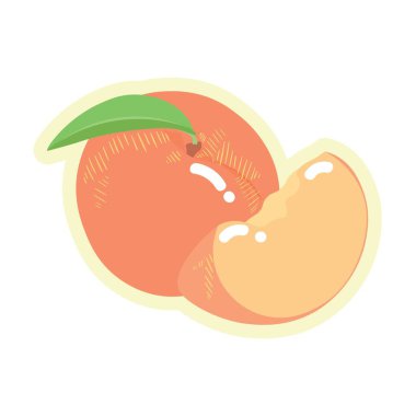 Beyaz arka planda olgun şeftali