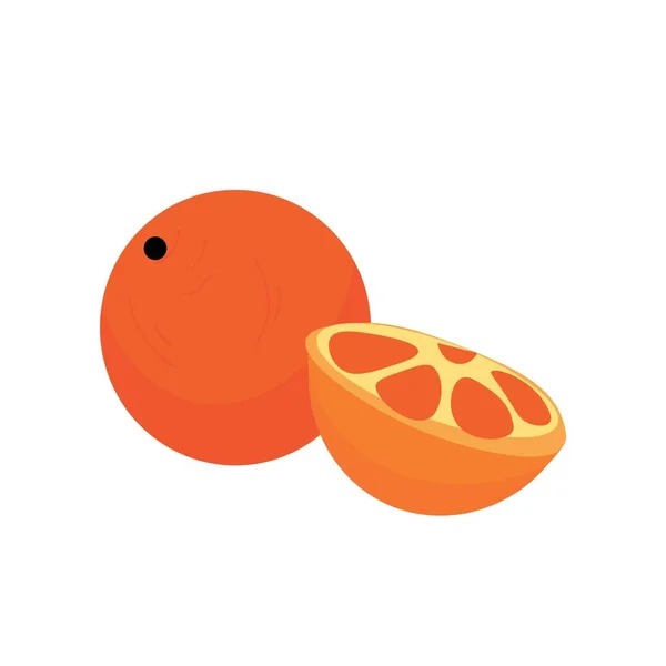 Leckere Reife Orange Auf Weißem Hintergrund — Stockvektor