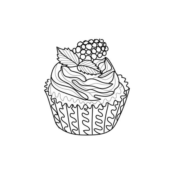 在白色背景上画美味的蛋糕 — 图库矢量图片