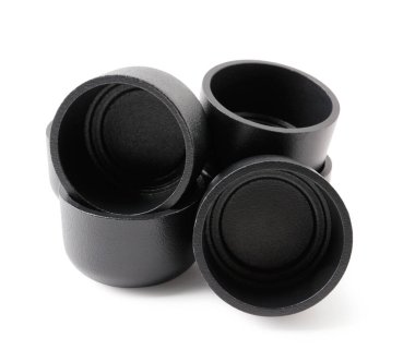 Beyaz arka planda siyah çay ışığı mum tutacakları