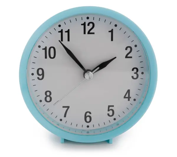 Beyaz Arkaplanda Mavi Alarm Saati — Stok fotoğraf