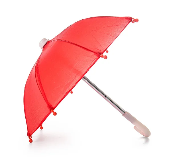 Mini Piros Esernyő Fehér Háttér — Stock Fotó