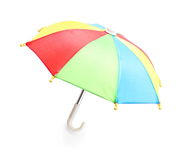 Mini Kleurrijke Paraplu Witte Achtergrond — Stockfoto