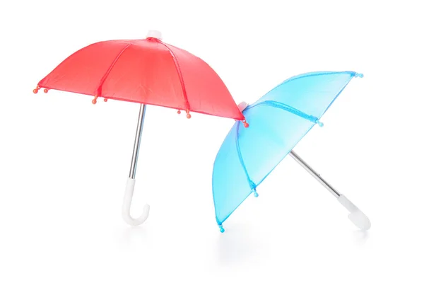 Différents Mini Parapluies Sur Fond Blanc — Photo