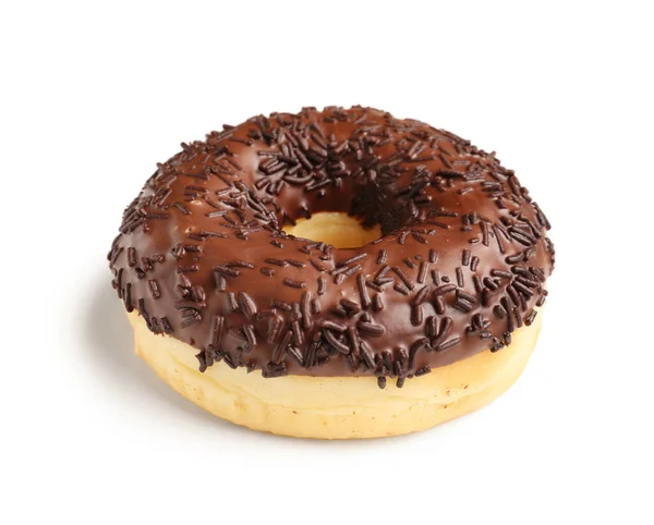 Süße Schokolade Donut Auf Weißem Hintergrund — Stockfoto