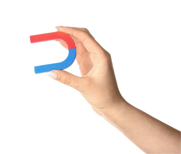Female Hand Mini Magnet Isolated White Background — Stock Photo, Image