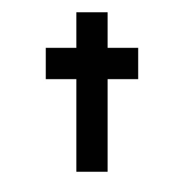 Beyaz arka planda çapraz. Hıristiyanlığın sembolü