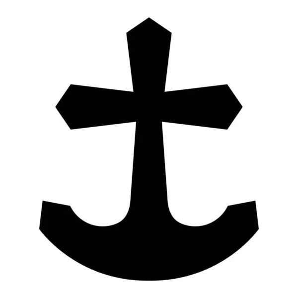 Croix Ancrée Sur Fond Blanc — Image vectorielle